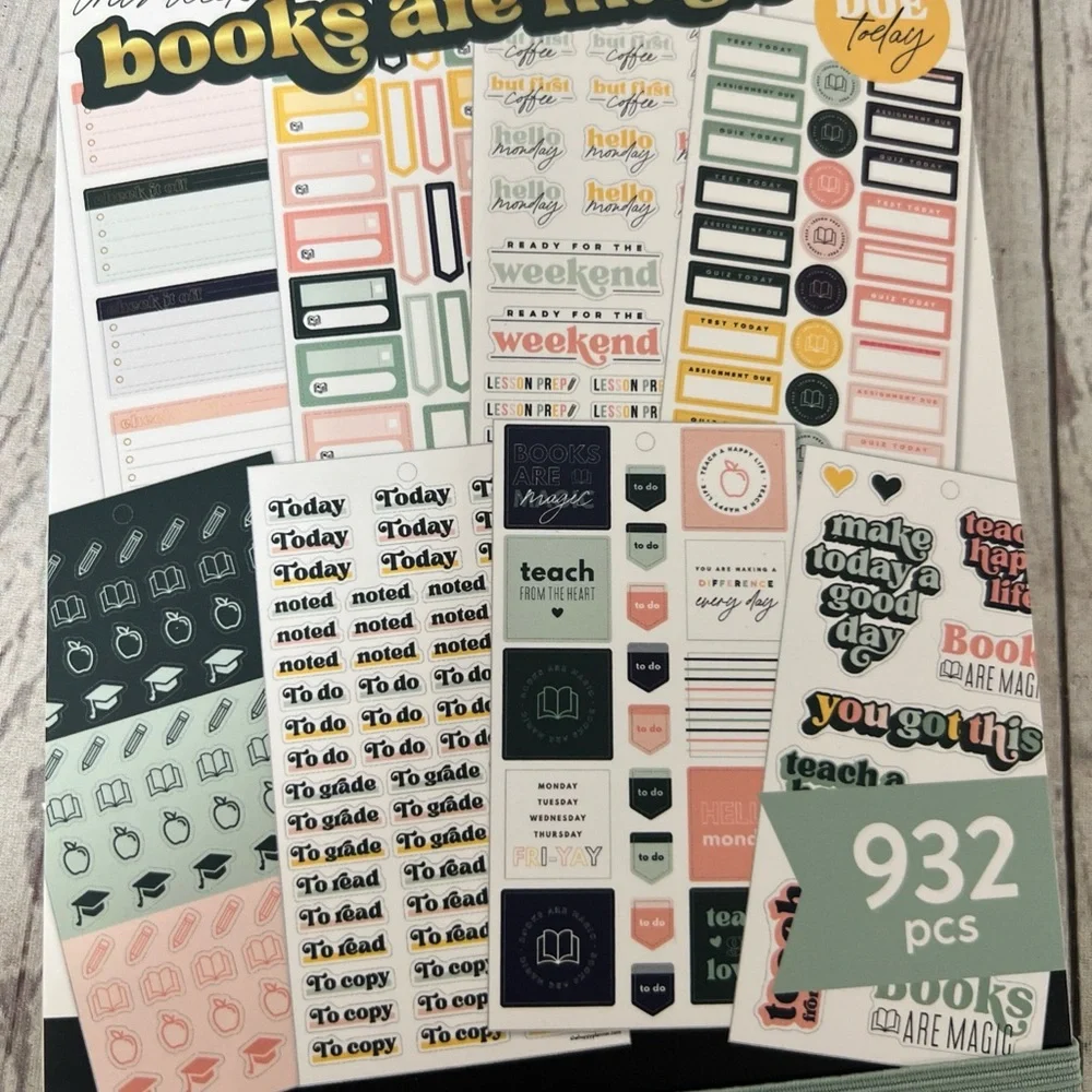Happy Planner Sticker Book Mint To Teach Teacher 932 Pieces New